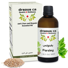 Drsous Ca Crispum Seed Oil 100ml | 100% Pure Cold Pressed Essential Undiluted Parsley Seed Vegan Therapeutic Oil for Skin care & Hair care | Made in Palestine