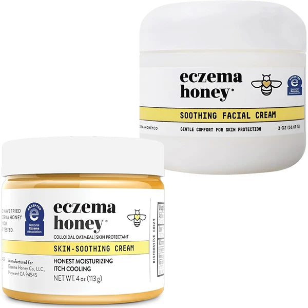 ECZEMA HONEY Original Skin-Soothing Cream & Soothing Facial Cream - Bundle for Sensitive & Dry Skin - Cruelty Free