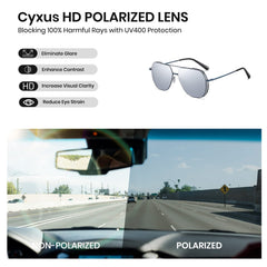 Cyxus Sunglasses for Men Women Classic Polarized Sunglasses UV400 Protection Anti Glare for Driving Outdoor