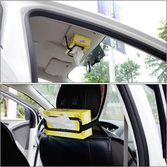SKY-TOUCH 1pcs Car Tissue Box Holder, Visor and Back Seat Auto Accessories, Car Tissue Paper Box Holder, Portable Car Mount Space Saving Rear Seat Head Rest Support Hold-Clip, Black