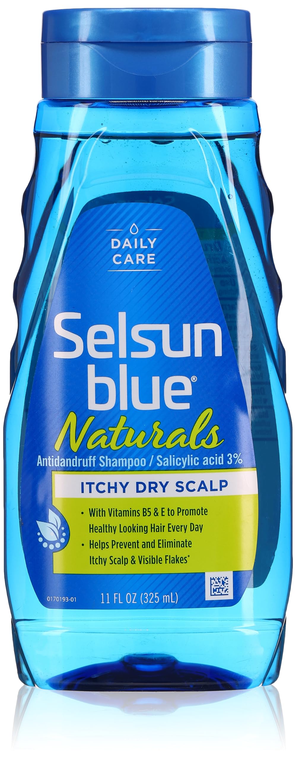 Selsun Blue Naturals Itchy Dry Scalp Anti-dandruff Shampoo, Extra-Hydrating Formula Plus Vitamins B5 & E, Salicylic Acid 3% - 11 fl. oz