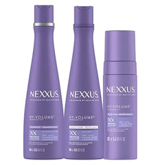 Nexxus HY VOLUME Weightless Lift Shampoo, Conditioner & Foam 3 Pack PROTEIN FUSION with Collagen Protein & Hyaluronic Acid For Flat & Limp Hair for 48 Hours of Volume 13.5 fl oz & 5.5 fl oz
