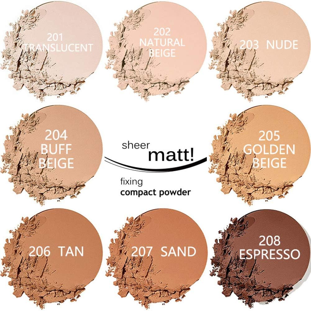 NLLNT Pressed Powder Foundation, Long-lasting Waterproof Concealer, Hydrating Powder Face Makeup