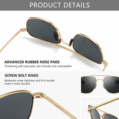 SUNGAIT Men's Military Style Polarized Pilot Aviator Sunglasses Bayonet Temples