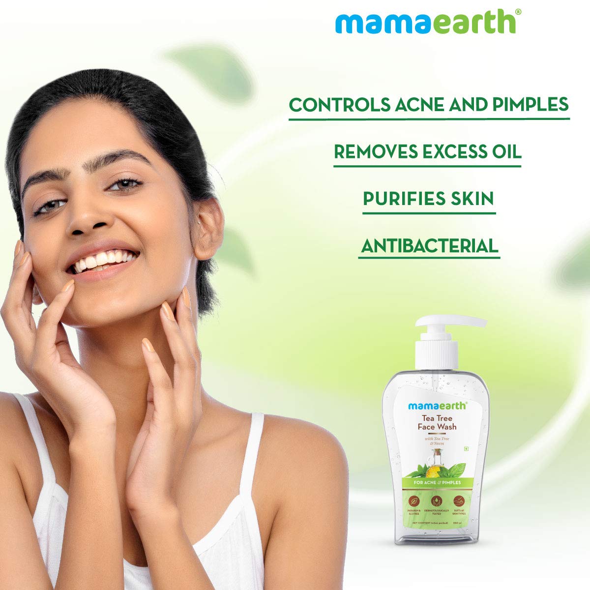 Mamaearth Tea Tree Face Wash with Neem for Acne & Pimples - 250ml