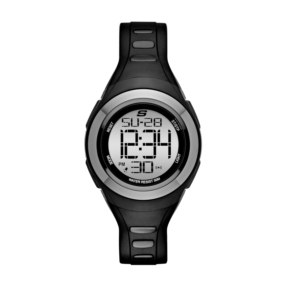 Skechers Tennyson Silicone Digital Watch for Women - Black, Grey
