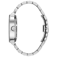 Bulova Men's Modern 3-Hand Automatic Watch, Open Aperture Dial and Edge to Edge Crystal - Silver Tone