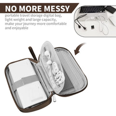NALACAL Travel Cable Organizer Bag Pouch - Waterproof Portable All-in-One Electronic Accessories Carry Case for Cables Chargers Phones Hard Drives SD Cards