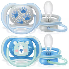 Philips Avent Ultra Air Free-flow Pacifier/Soother, 6-18 Months, Mixed, Deco, 2 Count, SCF085/06