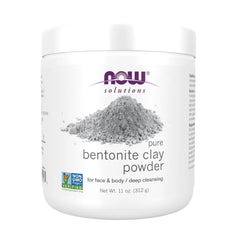 NOW Foods Solutions, Bentonite Clay Powder, Pure Powder for Face and Body, Great for Oily Problem Skin, 11-Ounce