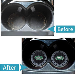 for Land Rover Car Cup Holder Coaster,Cup Holder Insert Coaster for Land Rover LR2 LR3 LR4 Range Rover Sport Defender Discovery Sport LR4 Land Cruiser,Anti Slip Car Cup Coaster Car Accessories (Black)