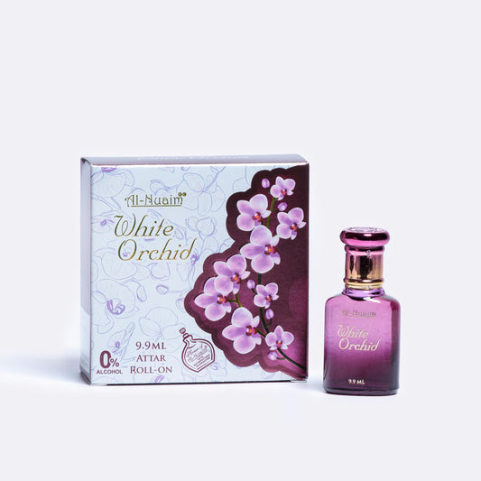 Al Nuaim Amer Series | White Orchid Alcohol Free Unisex Attar - 9.9ml | Concentrated Perfume Oil | Exquisite Floral and Spicy Fragrance