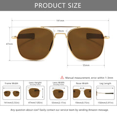 SUNGAIT Men's Military Style Polarized Pilot Aviator Sunglasses Bayonet Temples