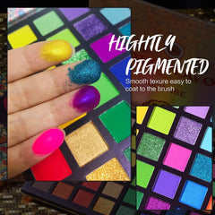 Ucanbe exotic flavors neon eyeshadow makeup palette - 48 colorful high pigmented - rainbow matte shimmer glitter eye shadow make up pallet gift set