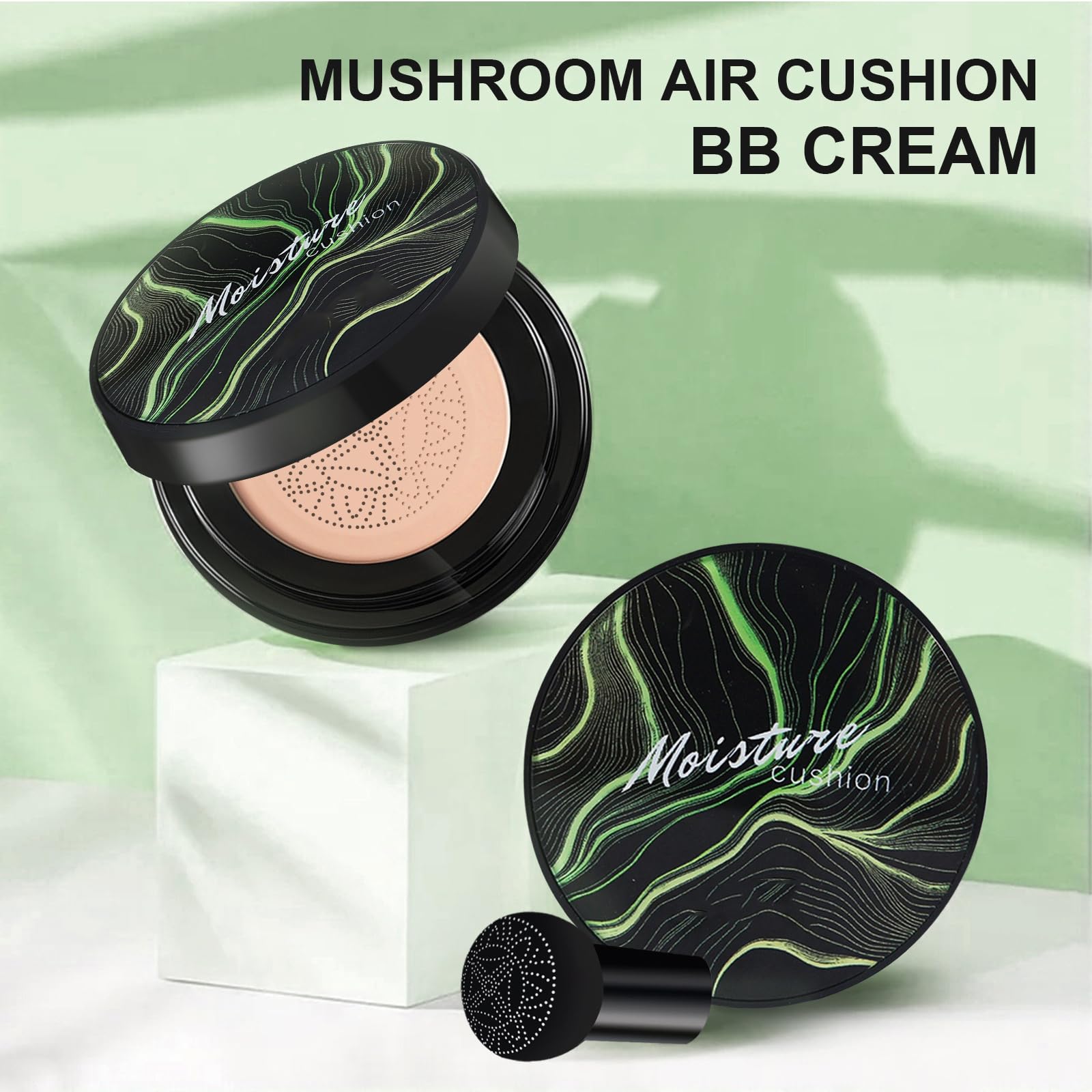 Makeup Base Mushroom Head,Air Cushion Liquid Foundation,Air Cushion BB,Liquid Foundation Mushroom,Natural Moisturizing Full Coverage Foundation,Brightening Pigment BB Cream Foundation for Women