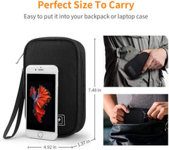 SYOSI Small Electronic Organizer Cable Bag, Travel Portable 2 PCS Electronic Accessories Storage Bag Soft Carrying Case Pouch for Hard Drive, Cord, Charger, Earphone, USB, SD Card (Black+Gray)