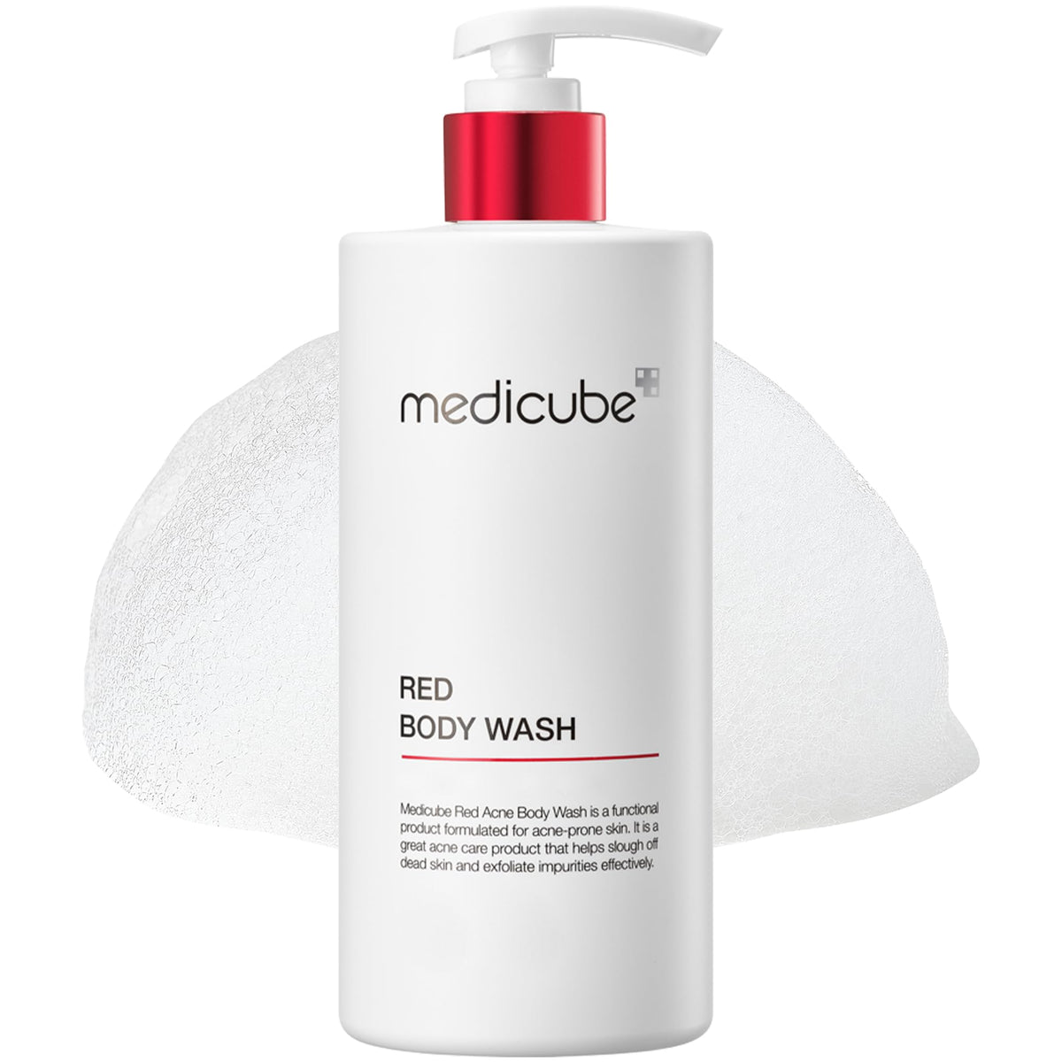 medicube Red Acne Body Wash, Low pH and Hydrating Cleanser with Salicylic Acid, Lactic Acid, Niacinamide and Hyaluronic Acid Suitable for Bacne Treatment | Korean Skin Care - 14.10 Fl.oz