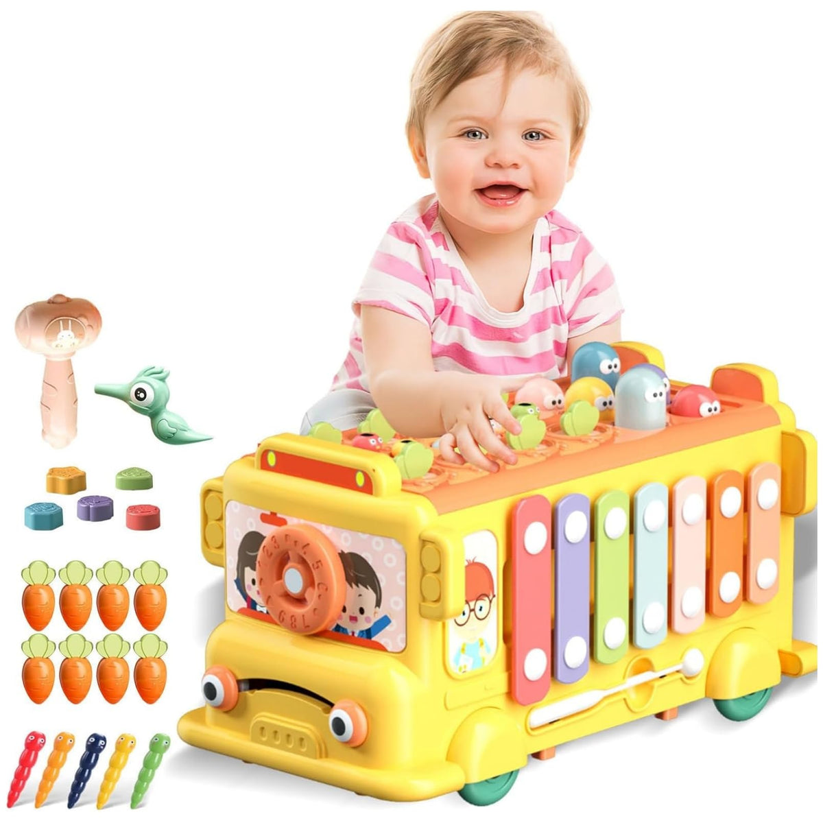 AM ANNA 12-in-1 Montessori Toys for Year Old Baby Boys Girls