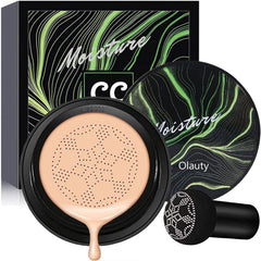 firstfly CC Cream, Mushroom Head Air Cushion CC Cream Foundation, Concealer Moisturizing BB Cream Cushion Face Makeup Matte Long Lasting Concealer Makeup Base (103# Nude)