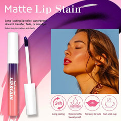 3 Pcs Peel Off Lip Stain Set, Lip Tint Peel Off Lip Liner Lip Gloss, Long Wear Tattoo Lip Liner, Peel Off Lip Stain Matte Finish Lip Stick, Waterproof Lip Tint Stain Peel Off Lipstick (3 Colors Set)