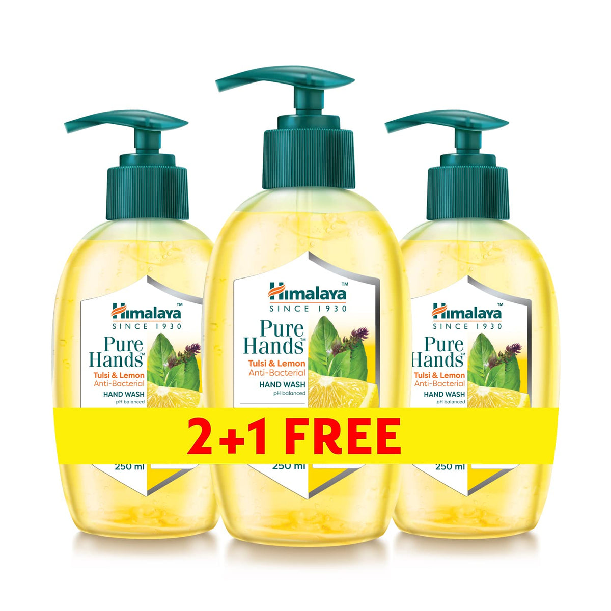 Himalaya Purehands Hand Wash Liquid Tulsi & Lemon Protect Your Hands from Germs- 3 X 250ml