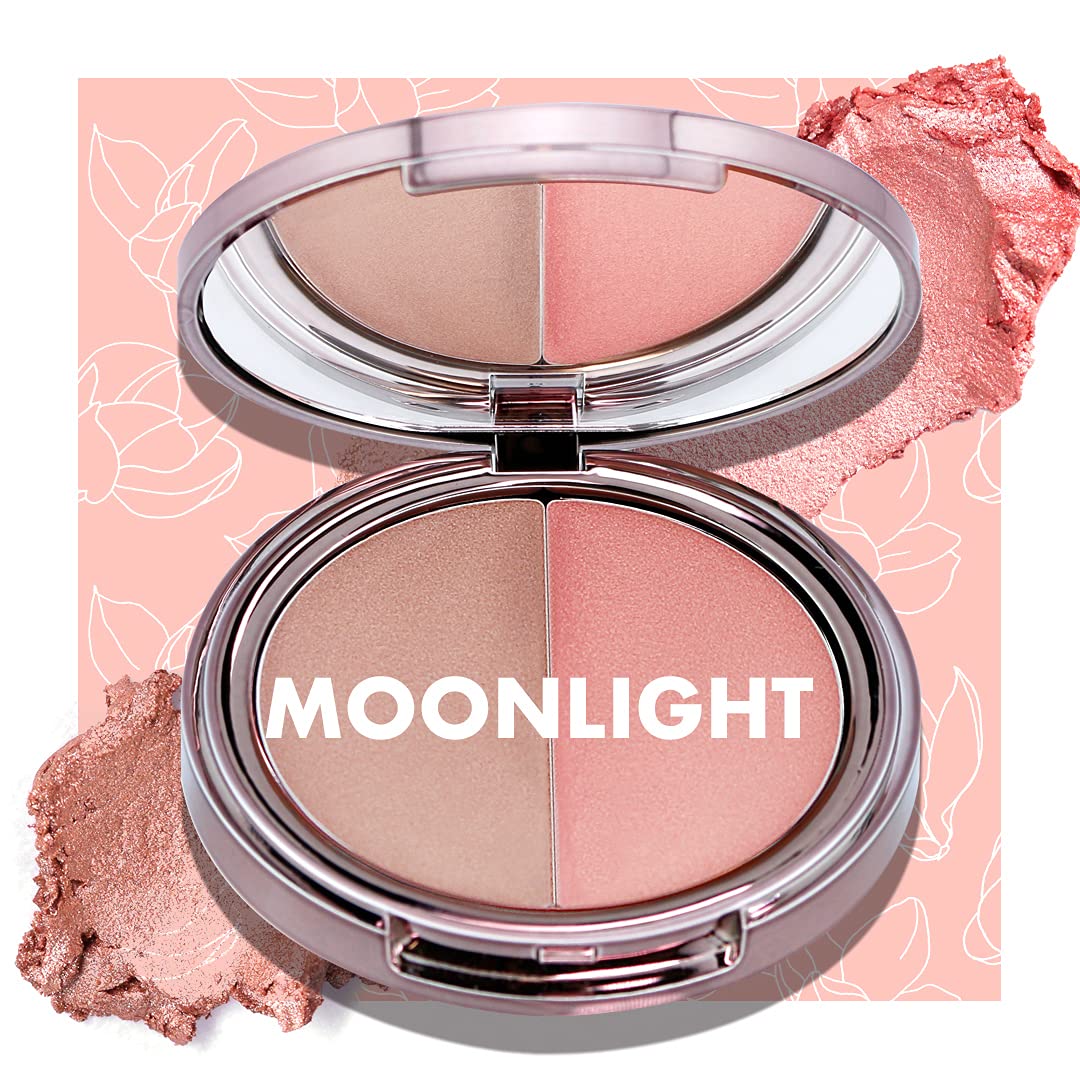 Girlactik Usa. Glow Duo Cream Highlighter & Blush. Illuminating Pearlescent Shimmer. Lightweight, Buidable Coverage. -Moonlight