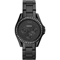 Fossil Women's Riley Multifunction, Black Stainless Steel Watch, ES4519