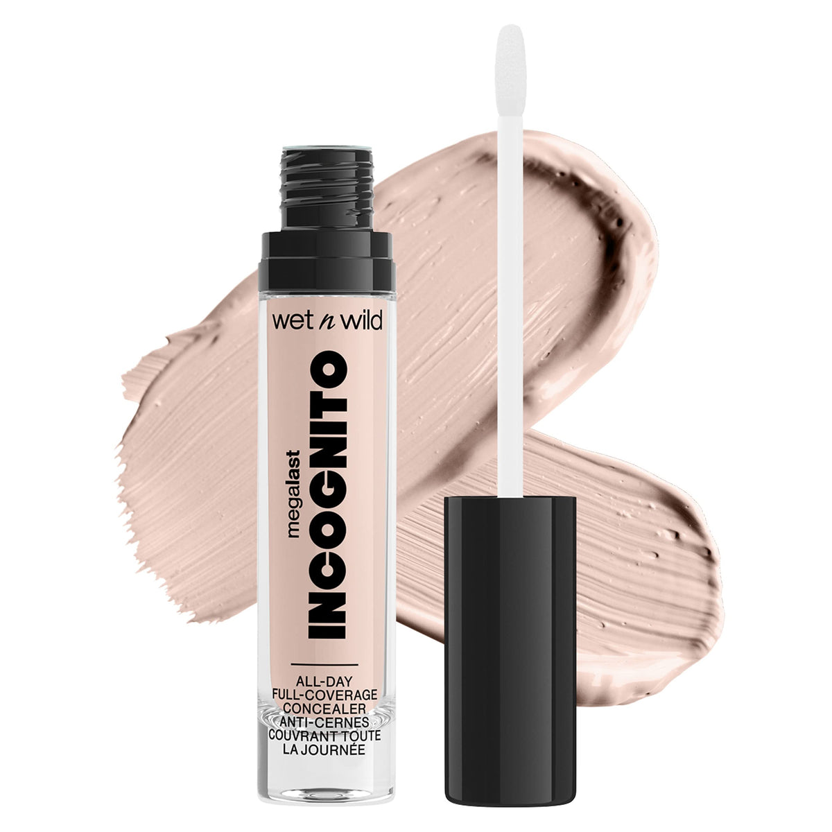 Wet n Wild, Mega Last Incognito AllDay Full Coverage Concealer, Light Beige, 0.18 Ounce