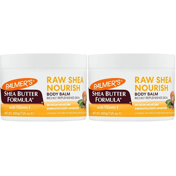 Palmer's Shea Butter Formula Raw African Shea Butter Balm, Nourishing Body Moisturizer for Rough, Dry Skin, 7.25 Ounces (Pack of 2)