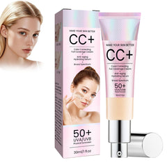 CC Cream, Foundation Primer Cream, Light Multi Purpose Facial Concealer, Repairs and Brightens Skin, Color Correcting CC Cream