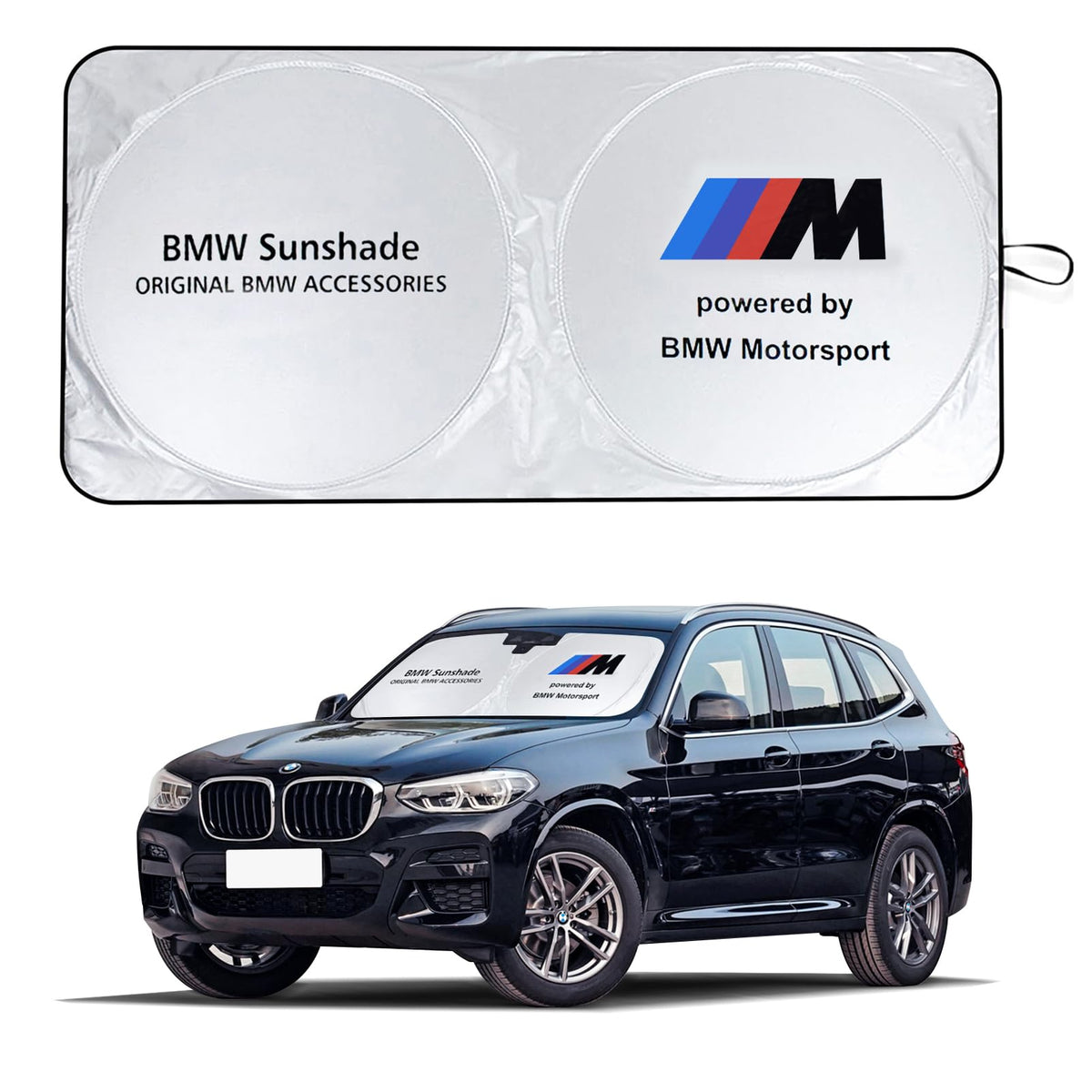 COOLBABY Car Sunshade BM Windshield Cover Inner Sun Shade Visor UV Protection 160x85cm for 4-Series 5-Series 7-Series X1 X3 X4 X5 X6 I8