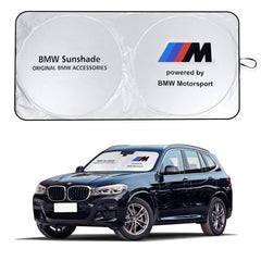 COOLBABY Car Sunshade BM Windshield Cover Inner Sun Shade Visor UV Protection 160x85cm for 4-Series 5-Series 7-Series X1 X3 X4 X5 X6 I8