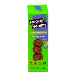 Freakin Healthy Choco Hazelnut Energy Balls – Dark Chocolate Covered, Individually Wrapped, Plant Based Snack - 60g