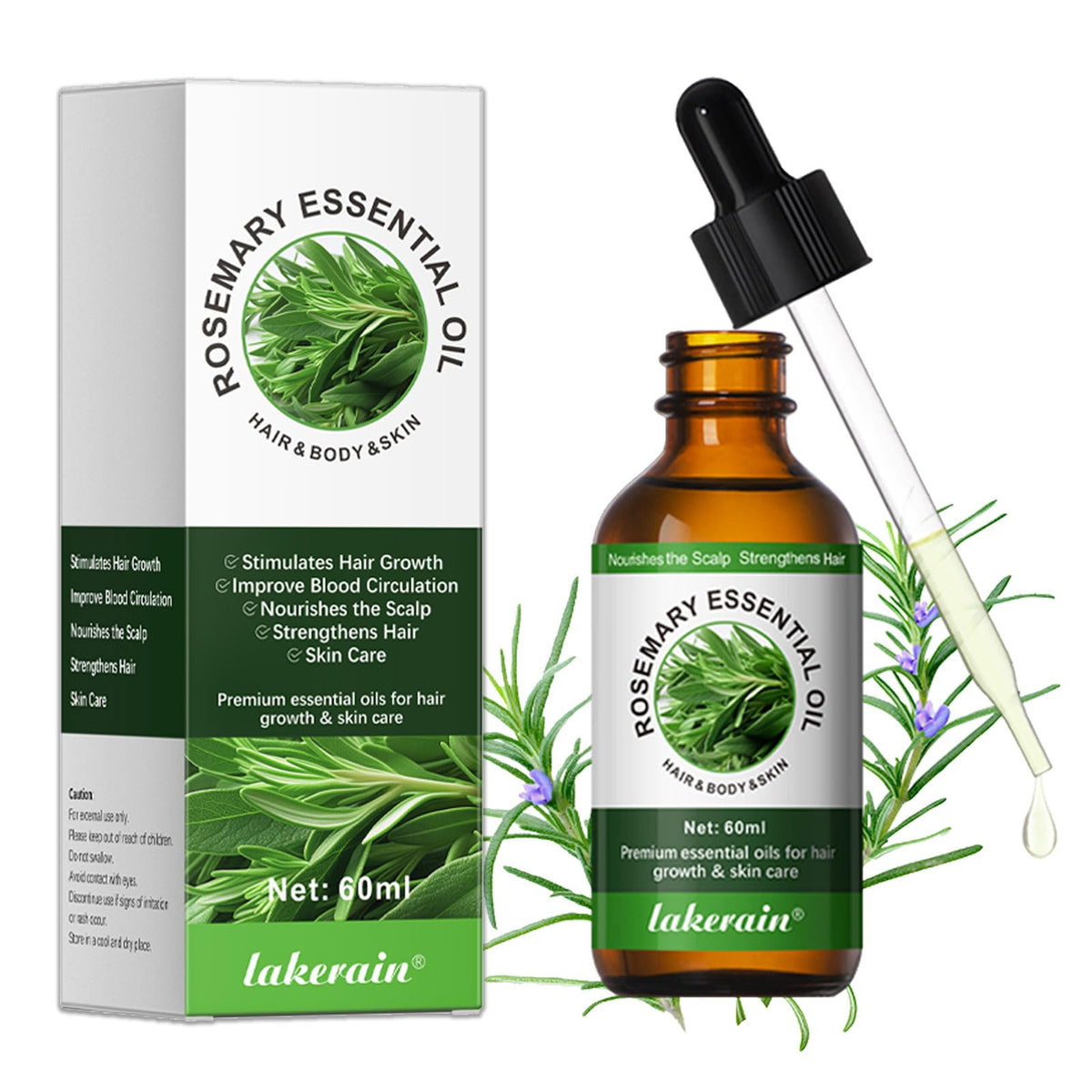 Getaria Rosemary Essential Oil (60ml),Rosemary Oil for Hair Growth & Skin Care,Dry Scalp Treatment, Hair Growth Serum for Hair,Organic Hair Oil