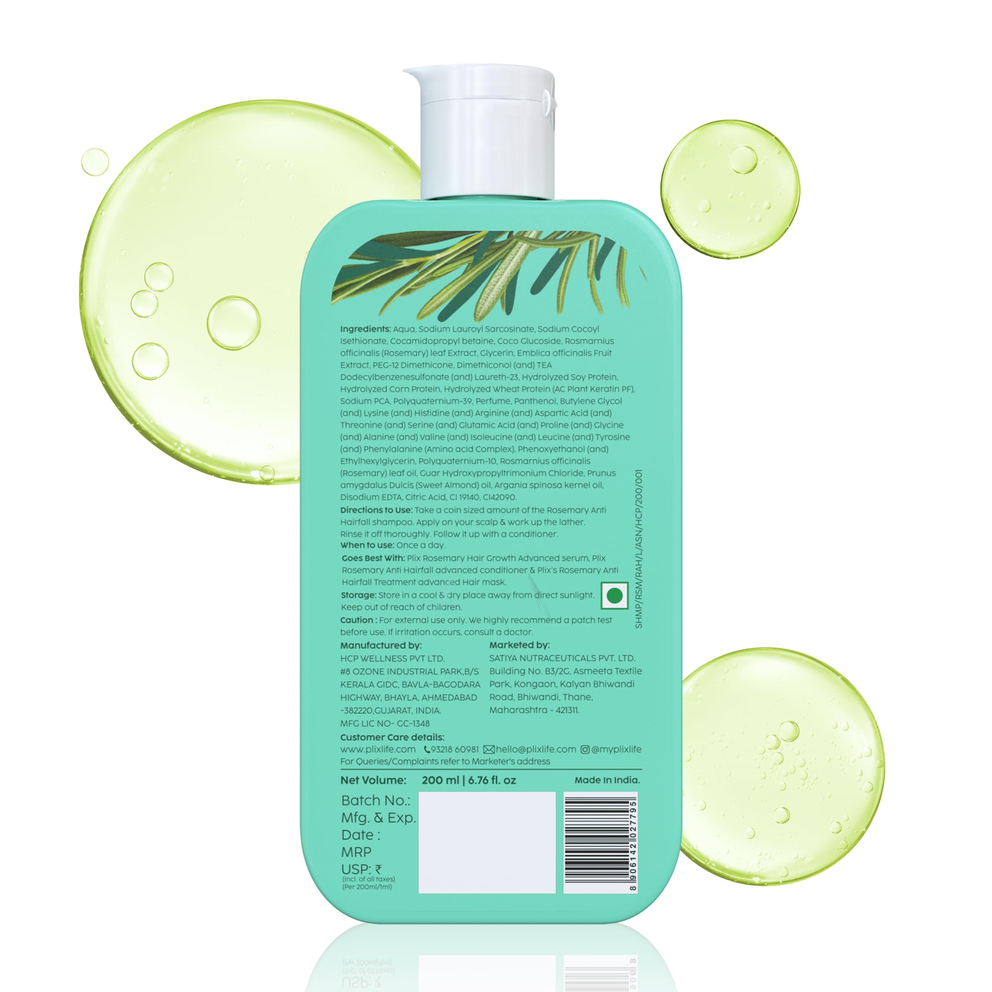 PLIX Rosemary Anti Hairfall Advanced Shampoo (200ml)