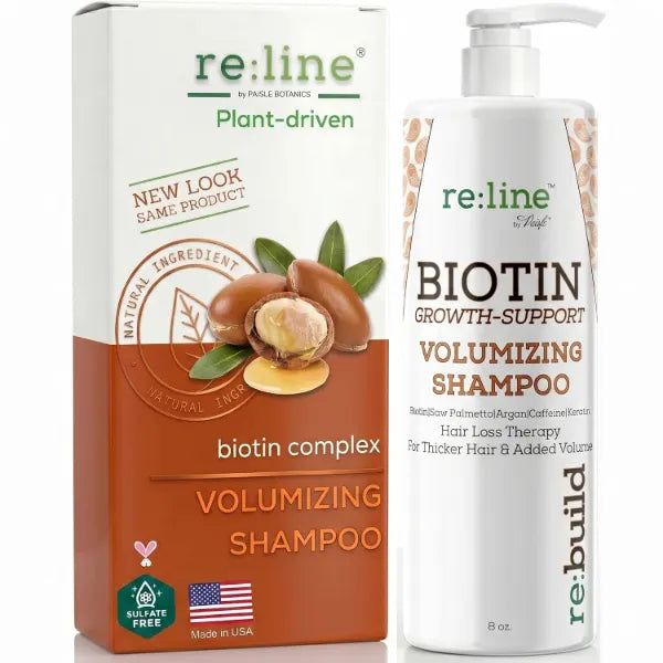 Paisle Botanics Biotin Shampoo for Hair Growth & Thickness Thickening Shampoo for Thinning Hair for Women & Men with Saw Palmetto Plant Keratin & Rice Water Protein Color Safe, Sulfate & Paraben Free 8 Fl Oz