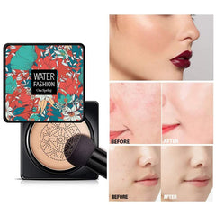 POKLO Mushroom Head Air Cushion CC Cream, Concealer Foundation Stick Moisturizing,Concealer Lasting Brightening Liquid Foundation for All Skin (B# Lvory white)