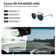 Cyxus Sunglasses for Men Women Classic Polarized Sunglasses UV400 Protection Anti Glare for Driving Outdoor