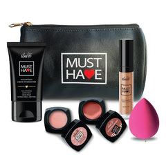 Iba Must Have Makeup Combo (Dusky) Full Coverage With Cream Foundation 30ml, Tint 8g, Highlighter 8g, Concealer 8ml, Matte Finish With Free Must have Makeup Pouch and Blender