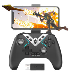 Bluetooth Controller for Windows PC/iPhone/Android/Switch/steam OS/TV, 2.4G Wireless Game Controller with USB Dongle&Phone Clip with Hall Trigger/2 Triggers/Macro/Joystick Speed Down/Gyro Aim/Motors