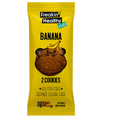 Freakin Healthy Banana Cookies 28g – 2 Soft-Baked Biscuits, Made with Real Bananas, Plant Based Kids Snacks, Launch box friendly treat