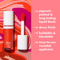 e.l.f. Camo Liquid Blush, Long-Lasting Liquid Blush For High-Pigment Colour, Creates A Soft, Dewy Finish, Vegan & Cruelty-Free, Suave Mauve