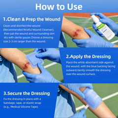 Niceful Super Absorbent Wound Dressing 4"x 4"(10 Pcs), Sterile Non Stick Gauze Pads for Wound Care, Heavy Exudate Non Adhesive Large Bandages for Pressure Ulcers, Bedsores, Diabetic Foot Ulcers