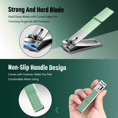 Khazna Professional Manicure Set Pedicure Tools Set Nail Grooming Kit for Women Mens, 22 in 1 Nail Manicure Kit Foot Hand Care Kit Nail Clipper Set - Matcha Green