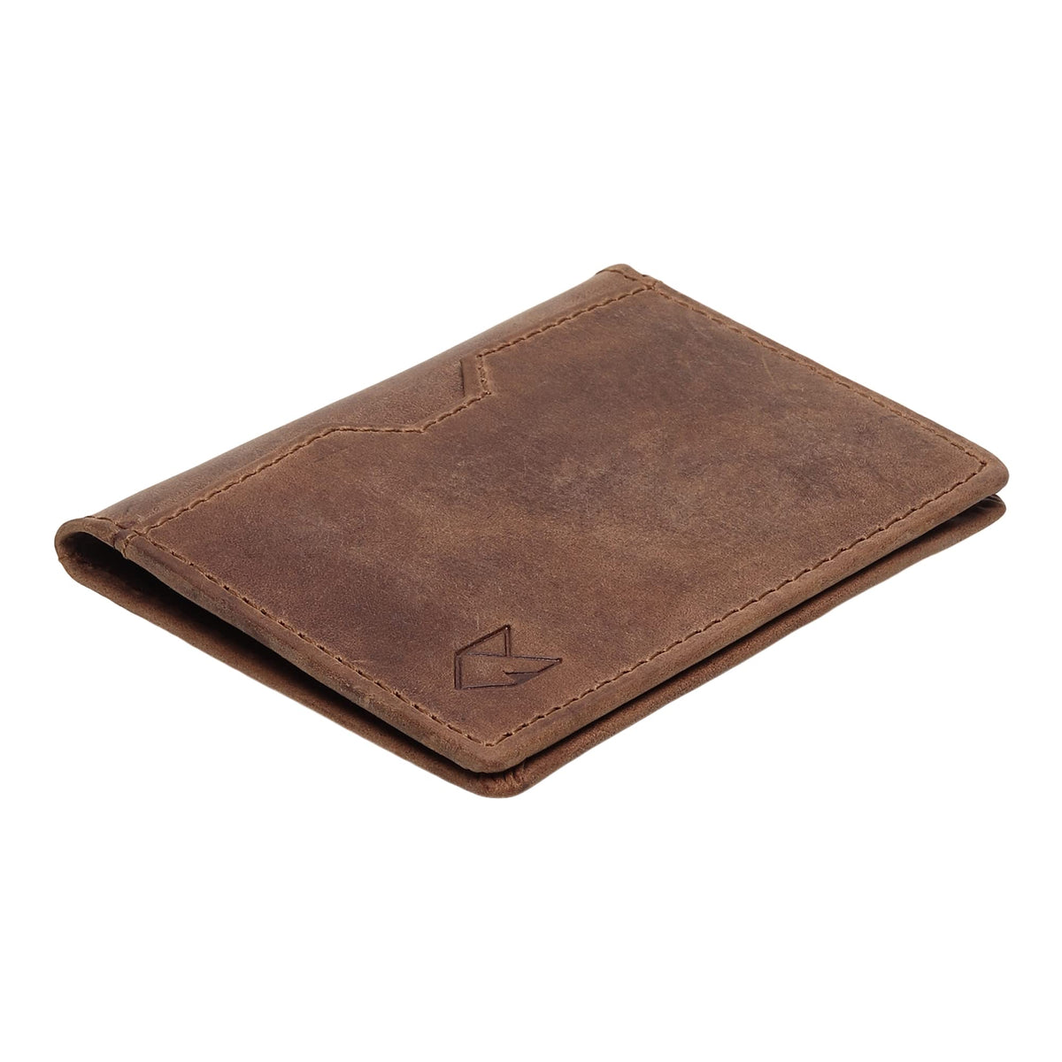 FOXHACKLE RFID Bifold Leather Wallet, Slim Minimalist Card Holder for Men & Women - Hunter Brownish