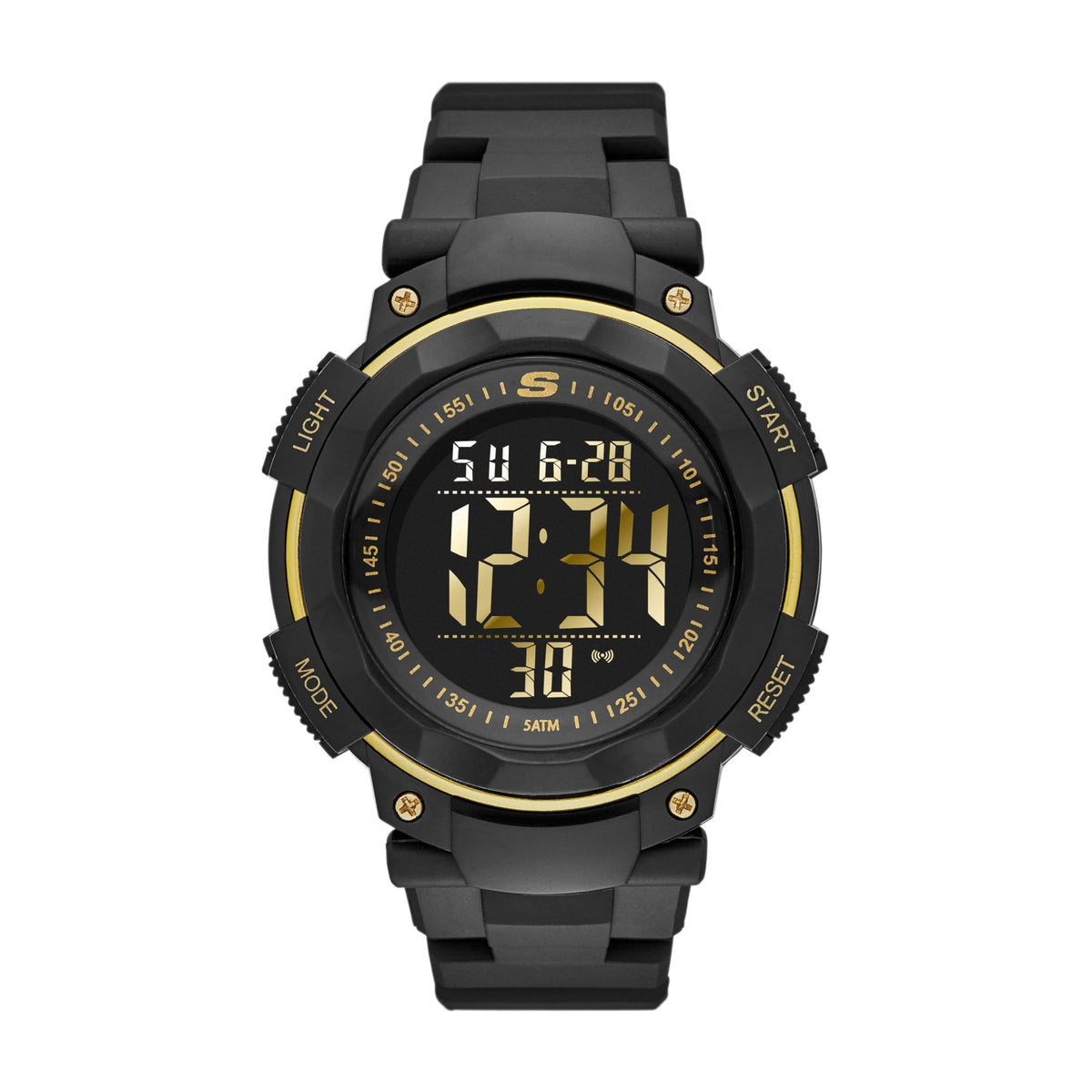 Skechers Casual Digital Watch for Men - Ruhland Black/Gold