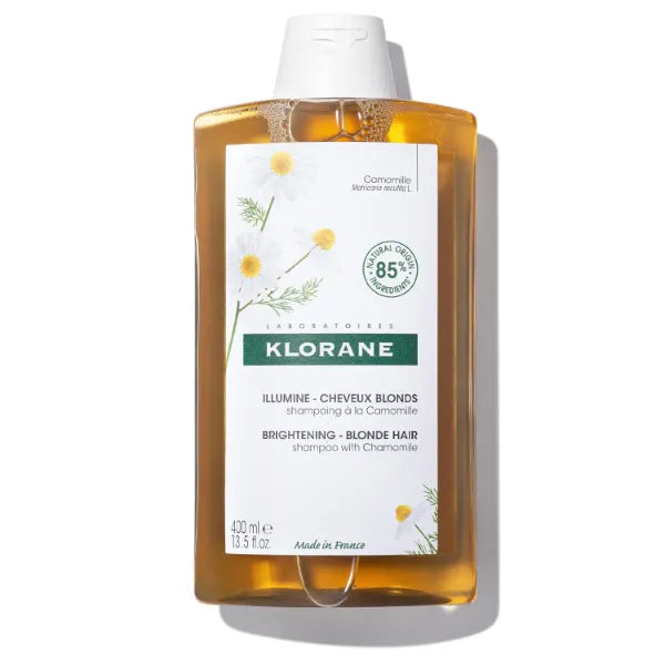 Klorane Brightening Shampoo with Chamomile, Enhances Highlights and Brightens Blonde Hair, Softens and Enhances Shine, Ultra-Gentle Formula, Dermatologist-Tested, Vegan - 13.5 fl. oz