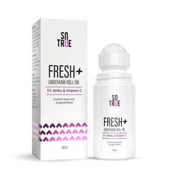 Sotrue Fresh + Underarm Roll-on With 5% AHA & Vitamin C, Controls Body Odour & Pigmentation, for Radiant Underarms, Helps Reduction in Pigmentation & Hydrates Dry Skin, 40ml