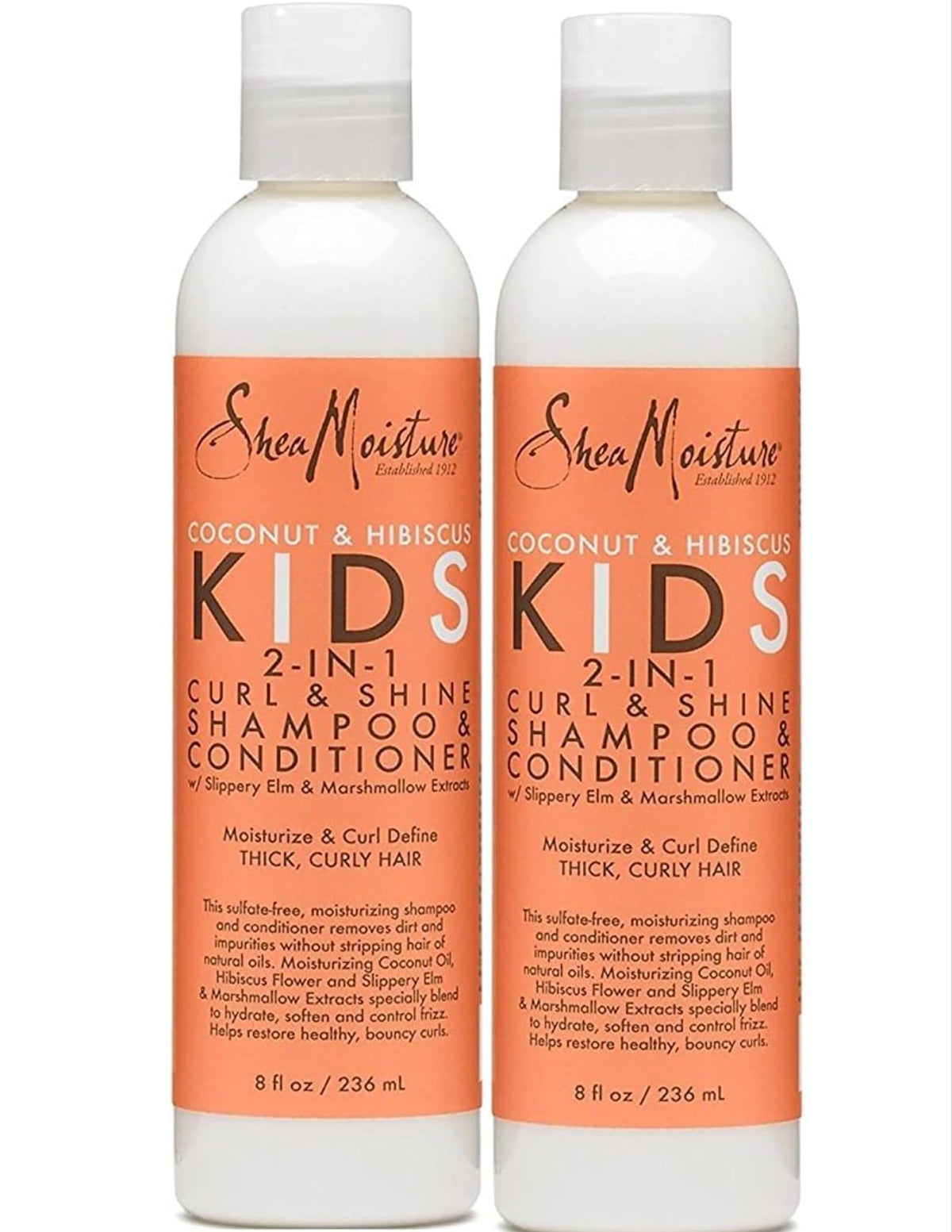 SHEA MOISTURE Kids Shampoo 2-In-1 Coconut & Hibiscus 8 Ounce (236ML) (2 Pack) (Sm 2 In 1 C&H)