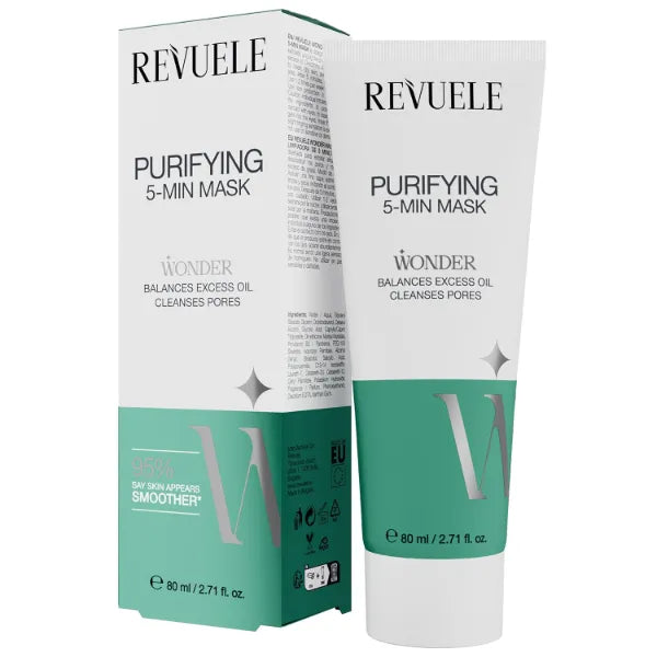 REVUELE Wonder 5-Min Face Mask Set – Hydrating, Purifying & Anti-Aging Cream Masks (2.71 fl. oz, Purifying)